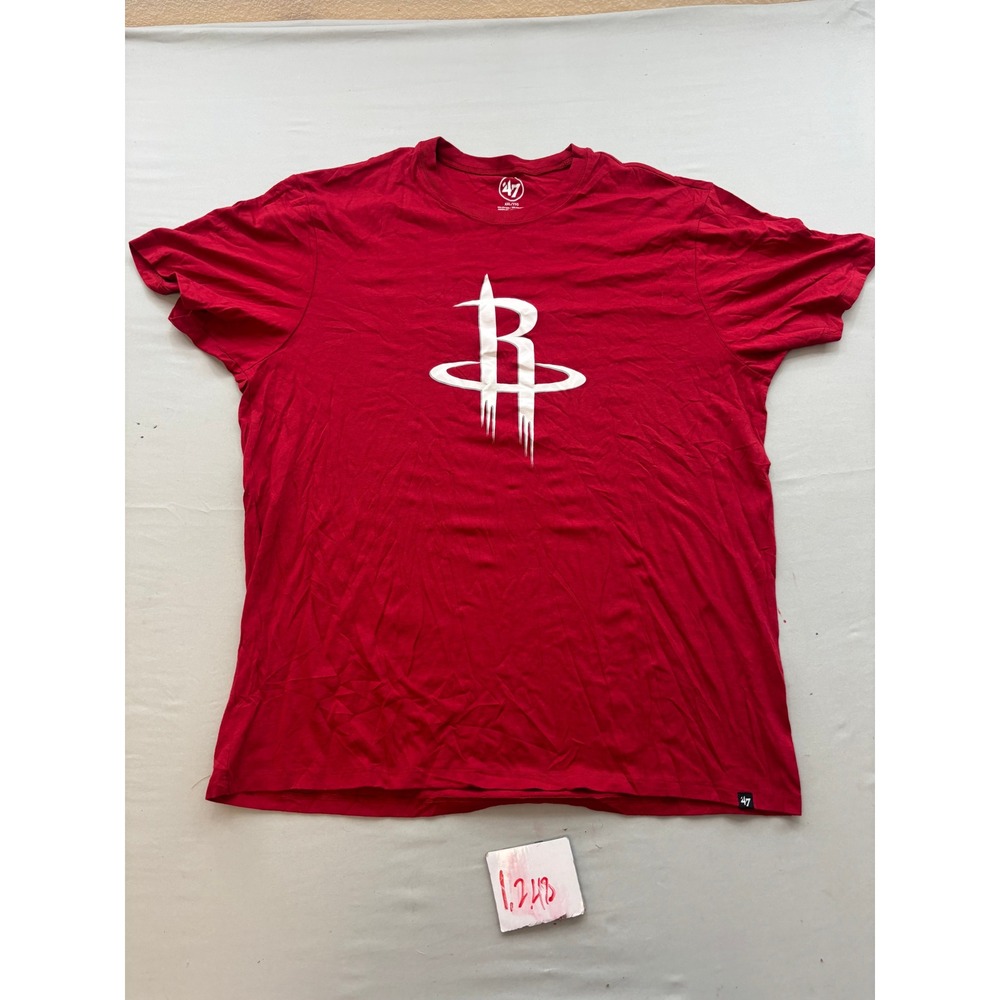 47 Brand Houston Rockets NBA Graphic T-Shirt Mens XXL Red Short Sleeve Tee